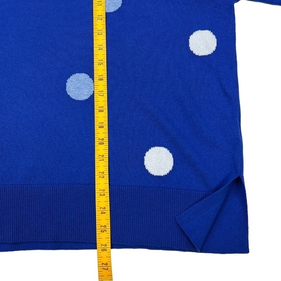 Pure Collection Wool Cotton Relaxed Split Hem Sweater Cobalt Spot Size 12 - Picture 8 of 8